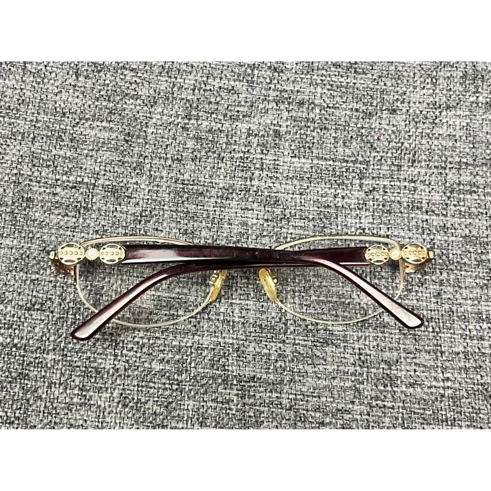 Sophia Loren M231 Zyloware Gold Burgundy Semi-Rimless Eyeglasses Frames 51-19
